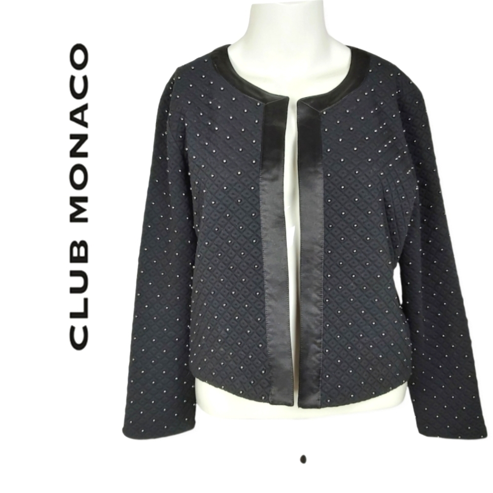 club Monaco Black Cropped Blazer Jacket